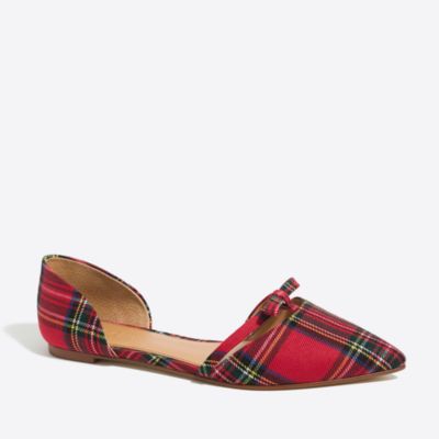 plaid flats with bow