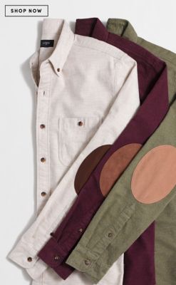 Guys love these elbow patch heathered cotton shirst 